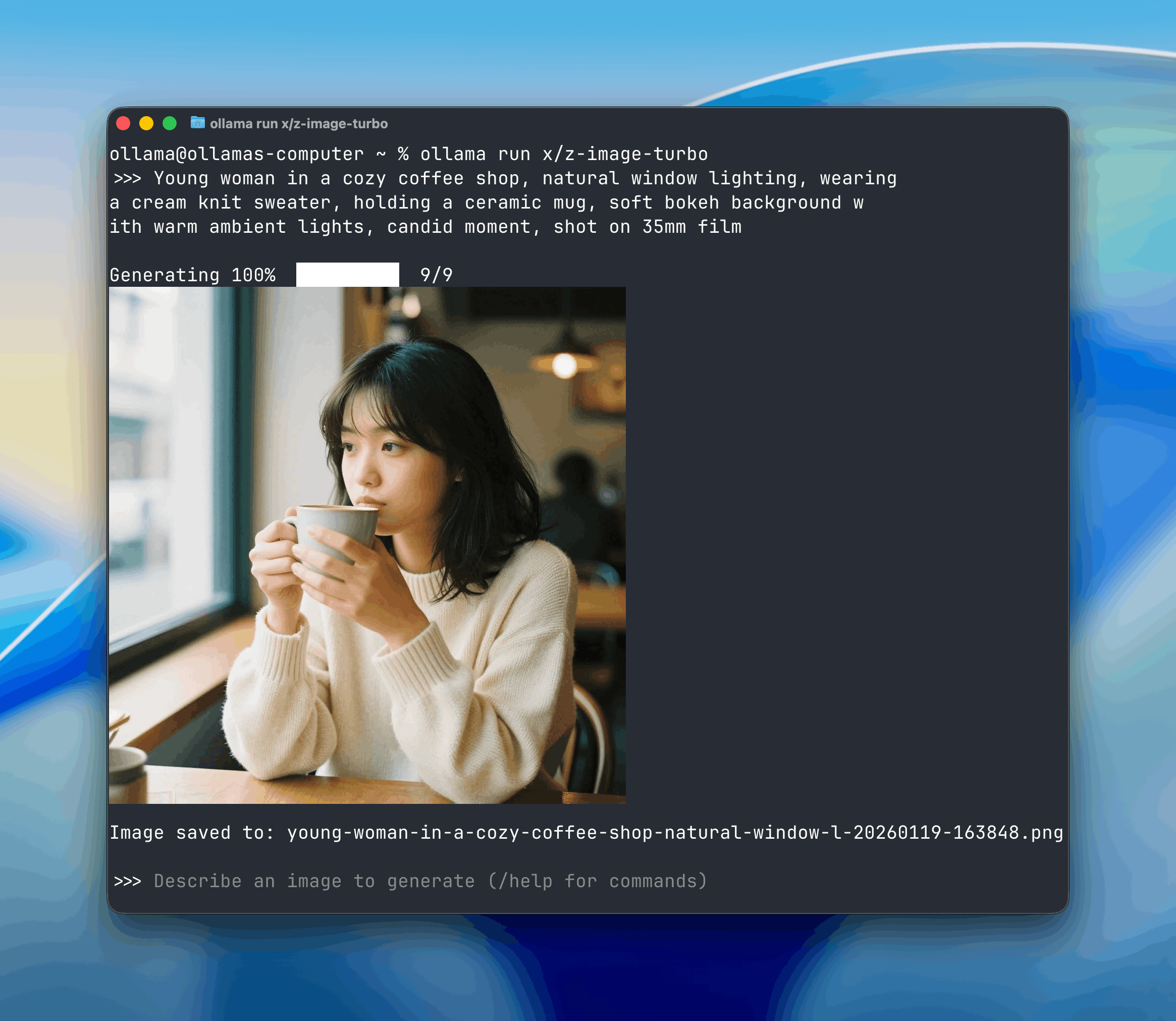 Young woman in a cozy coffee shop